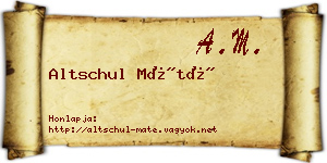 Altschul Máté névjegykártya