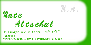 mate altschul business card
